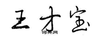 曾慶福王才寶行書個性簽名怎么寫