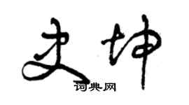 曾慶福史坤草書個性簽名怎么寫