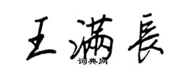 王正良王滿長行書個性簽名怎么寫