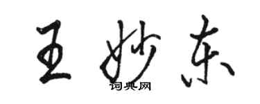 駱恆光王妙東行書個性簽名怎么寫