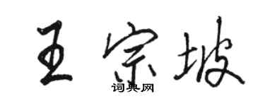 駱恆光王宗坡行書個性簽名怎么寫