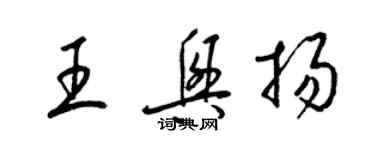 梁錦英王興揚草書個性簽名怎么寫