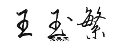 駱恆光王玉繁行書個性簽名怎么寫