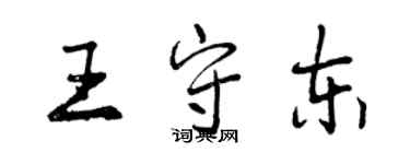 曾慶福王守東行書個性簽名怎么寫