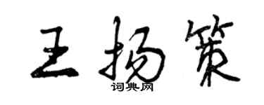 曾慶福王揚策行書個性簽名怎么寫