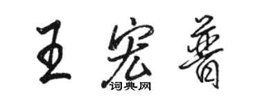 駱恆光王宏普行書個性簽名怎么寫