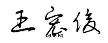 曾慶福王宏俊草書個性簽名怎么寫