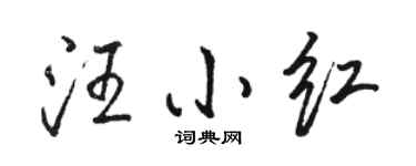 駱恆光汪小紅行書個性簽名怎么寫