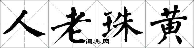翁闓運人老珠黃楷書怎么寫
