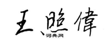 王正良王照偉行書個性簽名怎么寫