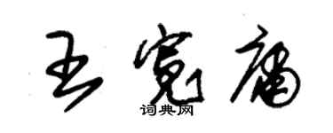 朱錫榮王寬庸草書個性簽名怎么寫