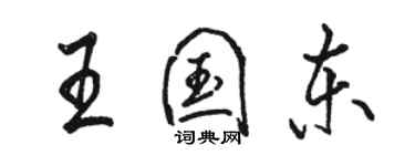 駱恆光王國東行書個性簽名怎么寫