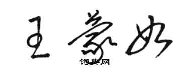 駱恆光王蒙如草書個性簽名怎么寫