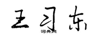 曾慶福王習東行書個性簽名怎么寫