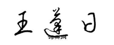 梁錦英王蓬日草書個性簽名怎么寫