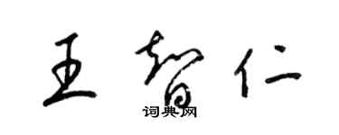 梁錦英王智仁草書個性簽名怎么寫