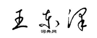 梁錦英王東澤草書個性簽名怎么寫