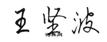 駱恆光王堅波行書個性簽名怎么寫