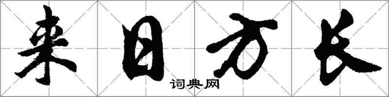 胡問遂來日方長行書怎么寫