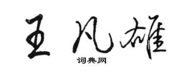 駱恆光王凡雄行書個性簽名怎么寫