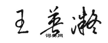 駱恆光王英凝草書個性簽名怎么寫