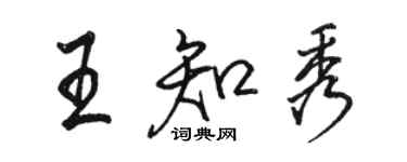 駱恆光王知秀行書個性簽名怎么寫