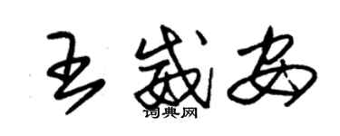 朱錫榮王威安草書個性簽名怎么寫