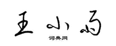 梁錦英王小雨草書個性簽名怎么寫