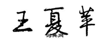 曾慶福王夏苹行書個性簽名怎么寫