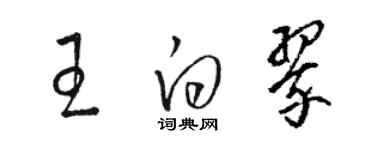 駱恆光王白翠草書個性簽名怎么寫