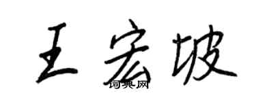 王正良王宏坡行書個性簽名怎么寫