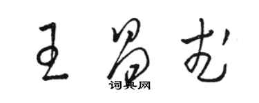 駱恆光王昌武草書個性簽名怎么寫