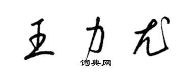 梁錦英王力尤草書個性簽名怎么寫