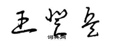 曾慶福王登兵草書個性簽名怎么寫