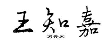 曾慶福王知嘉行書個性簽名怎么寫