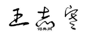 曾慶福王志寒草書個性簽名怎么寫