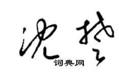 梁錦英沈楚草書個性簽名怎么寫