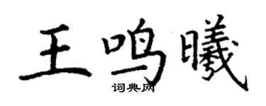 丁謙王鳴曦楷書個性簽名怎么寫