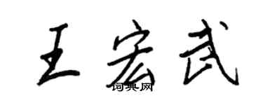 王正良王宏武行書個性簽名怎么寫