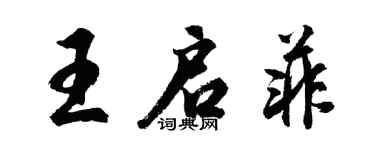 胡問遂王啟菲行書個性簽名怎么寫