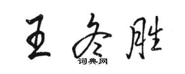 駱恆光王冬勝行書個性簽名怎么寫