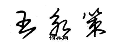 朱錫榮王永策草書個性簽名怎么寫