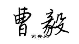 王正良曹毅行書個性簽名怎么寫
