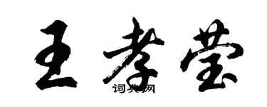 胡問遂王孝瑩行書個性簽名怎么寫