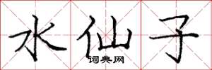 龐中華水仙子楷書怎么寫