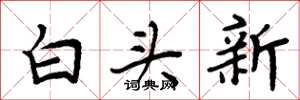 周炳元白頭新楷書怎么寫