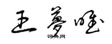 曾慶福王夢唯草書個性簽名怎么寫