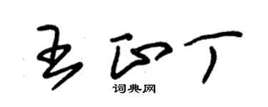 朱錫榮王正丁草書個性簽名怎么寫