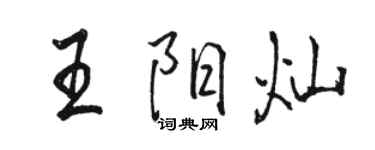 駱恆光王陽燦行書個性簽名怎么寫