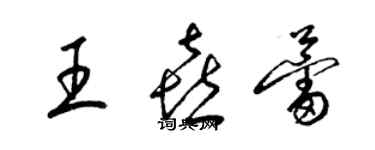 梁錦英王喜蕾草書個性簽名怎么寫